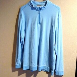 Light Blue with White Stripes Cotton Bamboo Blend Tasc Performance Pullover XL